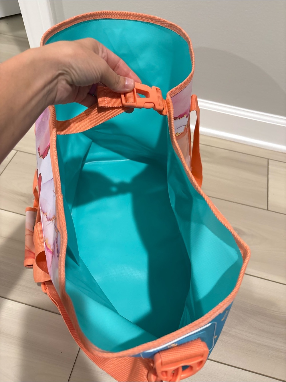 Swig Life Insulated Tote Bag Cooler Marble Watercolor Pink Blue Orange - Picture 3 of 6